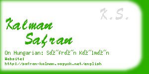 kalman safran business card